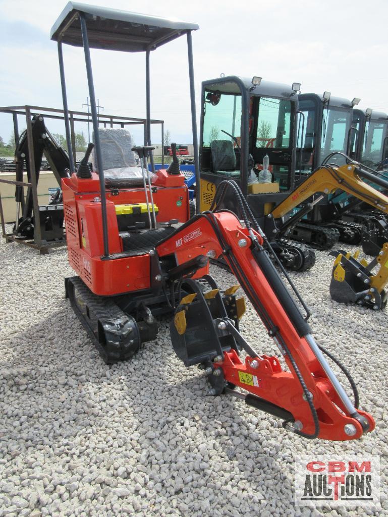 2023 AGROTK H15 1 Ton Mini Excavator 420cc Gas Electric Start, Open Station ROPS, 15" Bucket, 7"