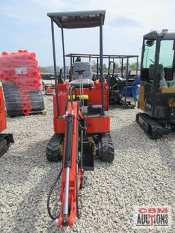 2023 AGROTK H15 1 Ton Mini Excavator 420cc Gas Electric Start, Open Station ROPS, 15" Bucket, 7"