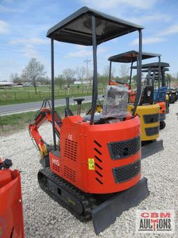 2023 AGROTK H15 1 Ton Mini Excavator 420cc Gas Electric Start, Open Station ROPS, 15" Bucket, 7"