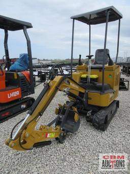 2023 AGROTK H15 1 Ton Mini Excavator 420cc Gas Electric Start, Open Station ROPS, 15" Bucket, 7"