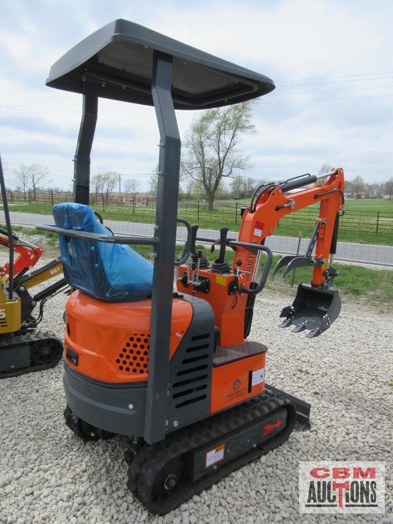 2024 AGROTK LH12R 1 Ton Mini Excavator 420cc Gas Electric Start, Open Station ROPS, 14" Bucket,