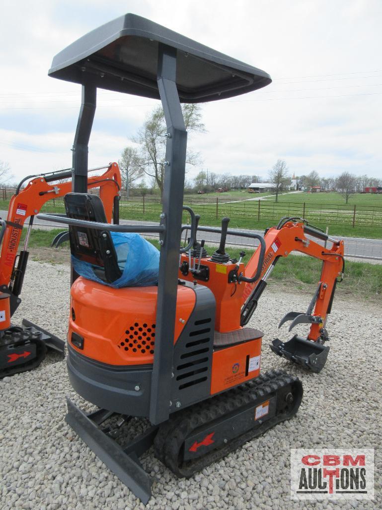 2024 AGROTK LH12R 1 Ton Mini Excavator 420cc Gas Electric Start, Open Station ROPS, 14" Bucket, 7"