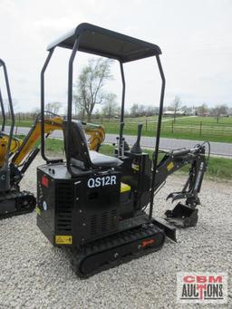 2024 AGROTK QS12R 1 Ton Mini Excavator 13.5 HP Briggs & Stratton Gas Electric Start, Open Statio