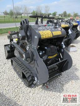 AGT KTT23 Mini Skid Steer Track Loader, 739cc Engine, Rubber Tracks, Quick Attach 32" Smooth Bucket,