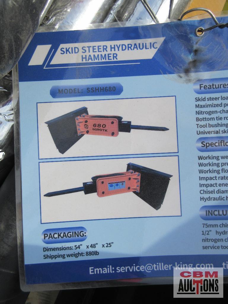 Agrotk SSHH680 Hydraulic...Concrete Breaker 680 680 Ft-Lb Class,...Equipped W/Heavy-Duty Skid Steer