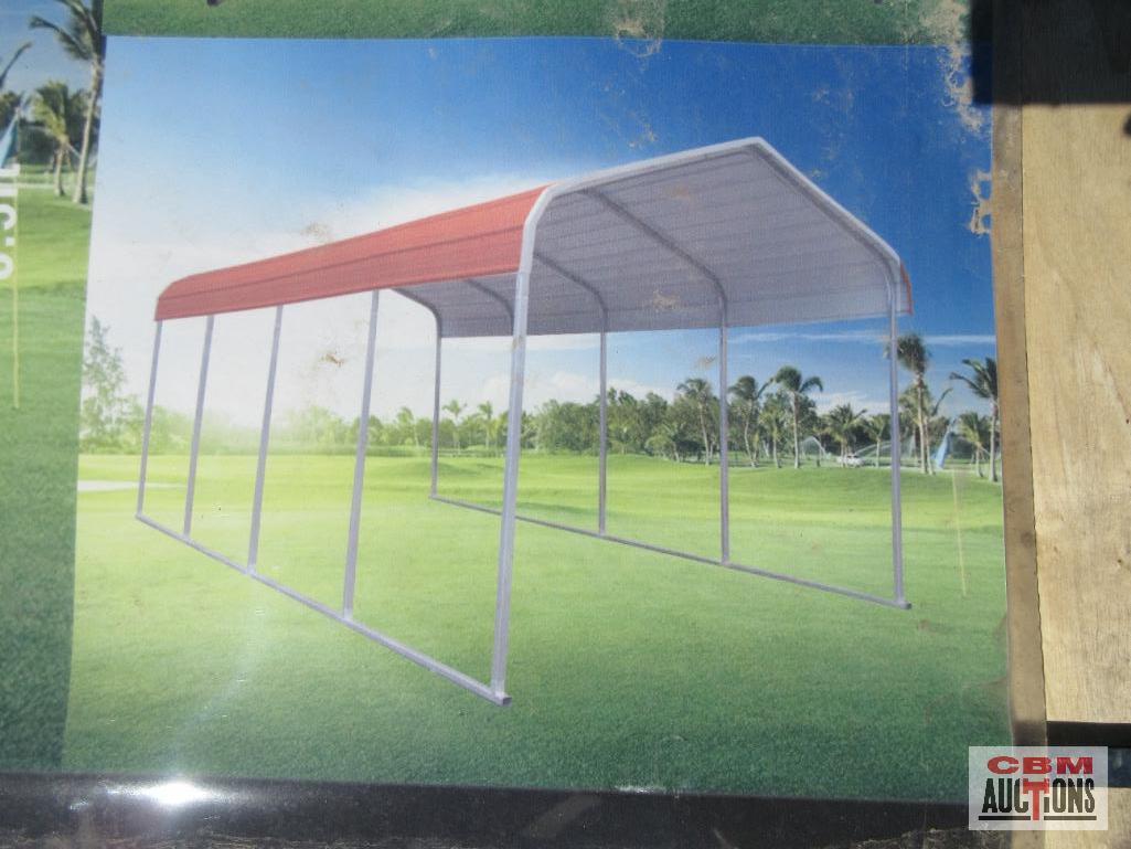 Golden Mount 12' x 20' Metal Shed Carport, 12' Ridge, 8.5' Sidewalls, Corrugated Panels