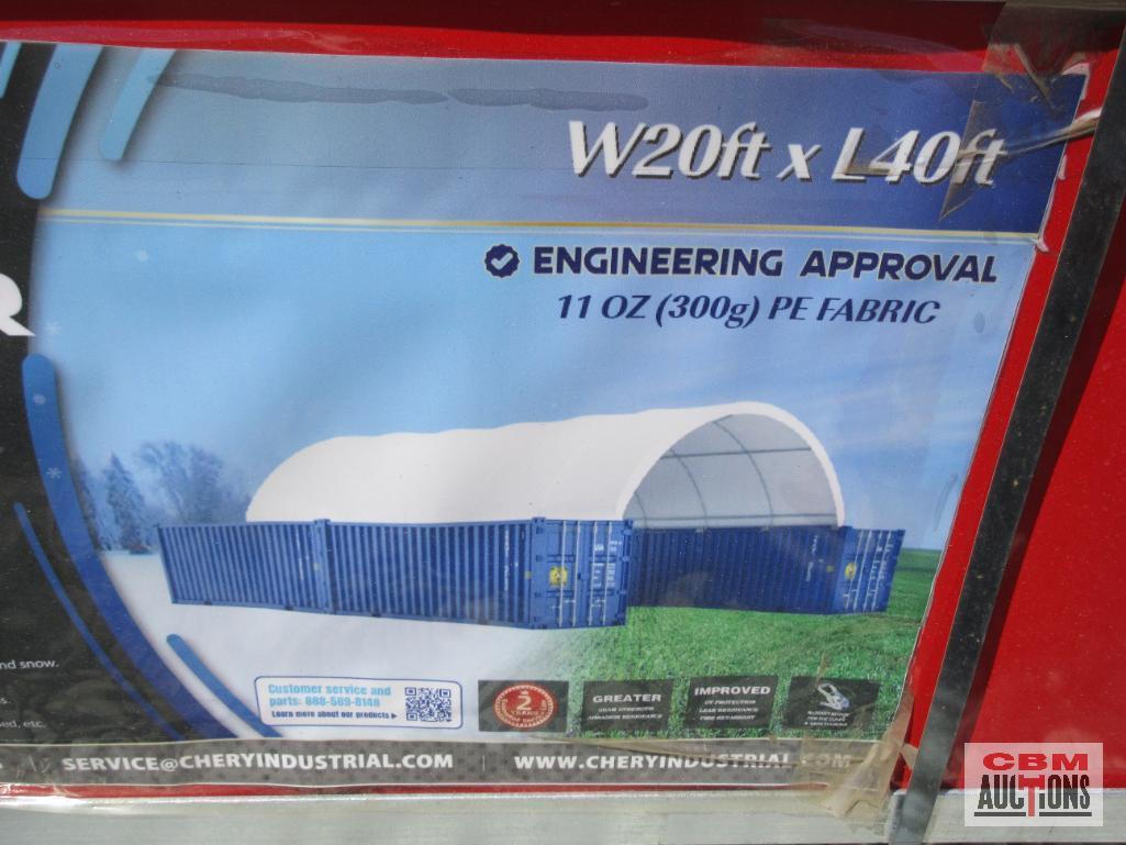 Gold Mountain-20'x40'x6'6" C2040-300gsm PE Dome Cargo Sea Container Shelter. CSA/TUV Snow Rating