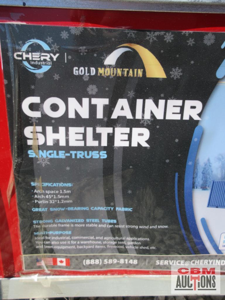 Gold Mountain-20'x40'x6'6" C2040-300gsm PE Dome Cargo Sea Container Shelter. CSA/TUV Snow Rating