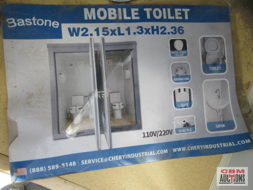 Bastone 110V Portable Restroom Toilets With Double Stools, Dimensions: L 4.3' W 7' H 7.7' Weight: