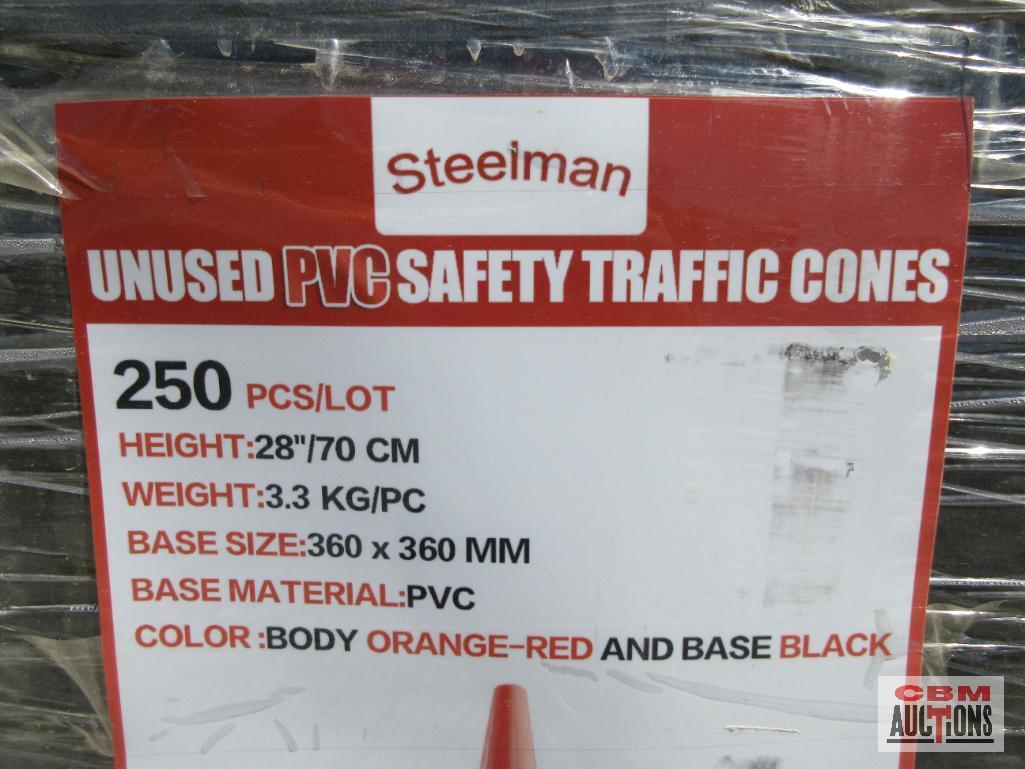 Steelman 250-28" Heavy Duty PVC Safety Reflective Traffic Cones *1