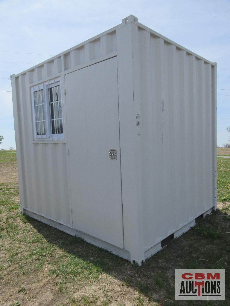 9' Sea Cargo Shipping Container, Office, Walk-in Side Door, Window, Double Swing Rear Doors *South