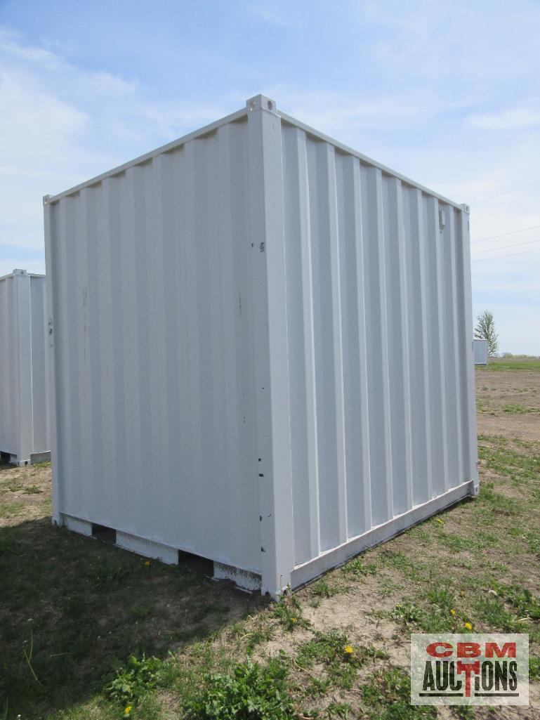 9' Sea Cargo Shipping Container, Office, Walk-in Side Door, Window, Double Swing Rear Doors *South