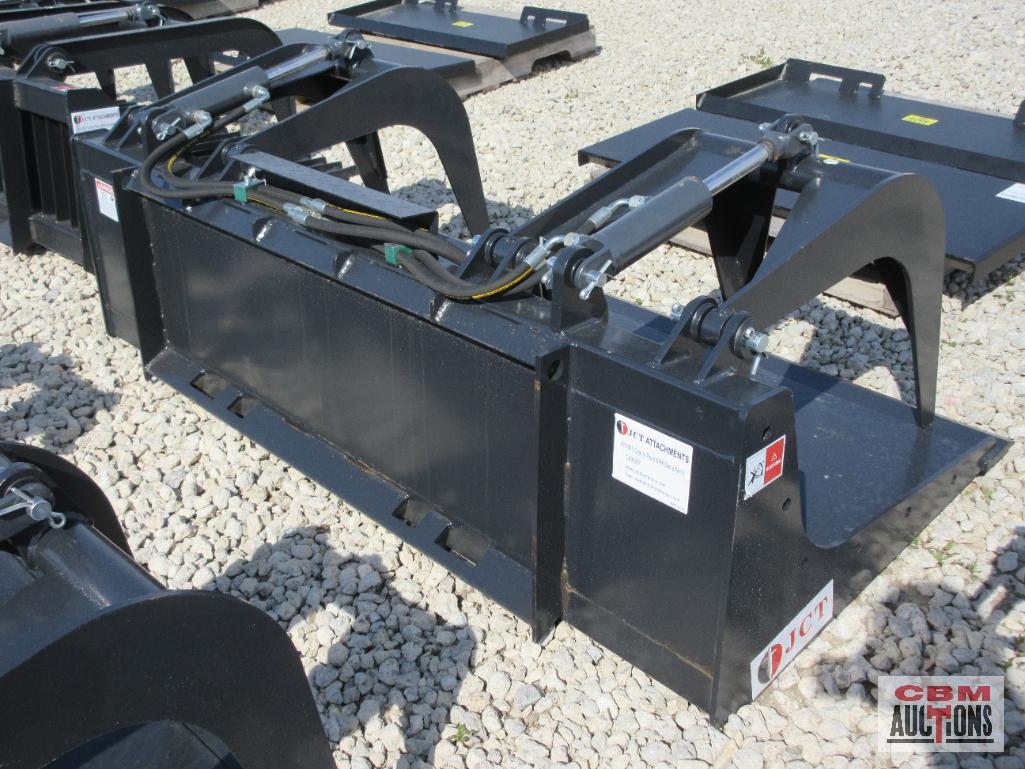 JCT 72" Skid Steer Flat Bottom Industrial Grapple Bucket, Hoses & Couplers (Unused) *2