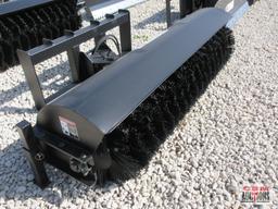 JCT 72" Skid Steer Pickup Box Broom Sweeper, 26" Brushes, Direct Drive Motor With Hoses & Couplers