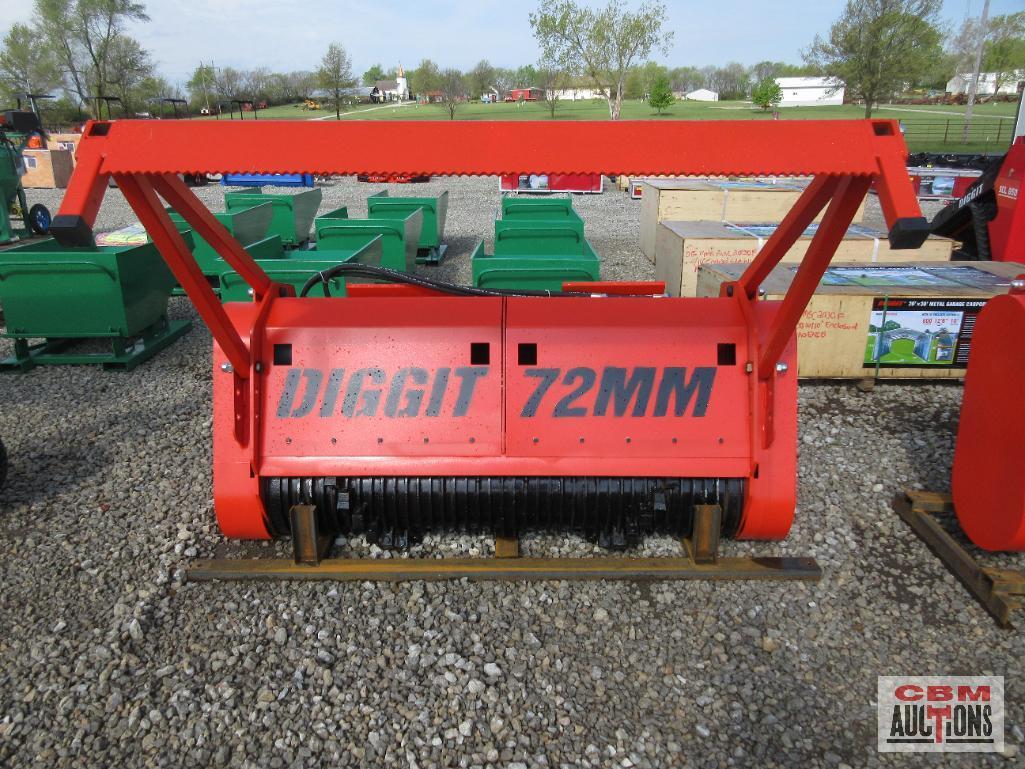 Diggit...72MM...Skid Steer Forestry Drum Mulcher,...Working Width: 63", Minimum Loader Power Require