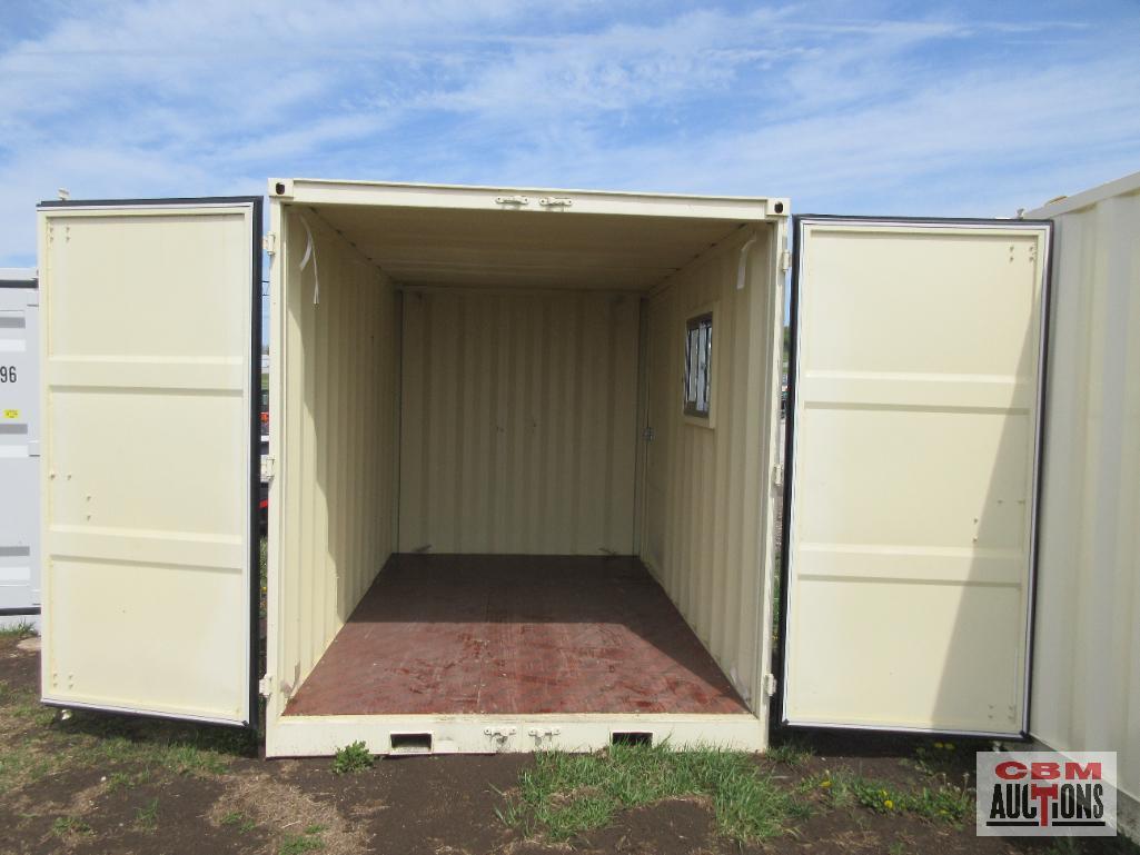 Diggit 12ft Cargo Storage Container, Single Walk Door, Window, Fork Pockets 12' L x 7' W x 7' H.