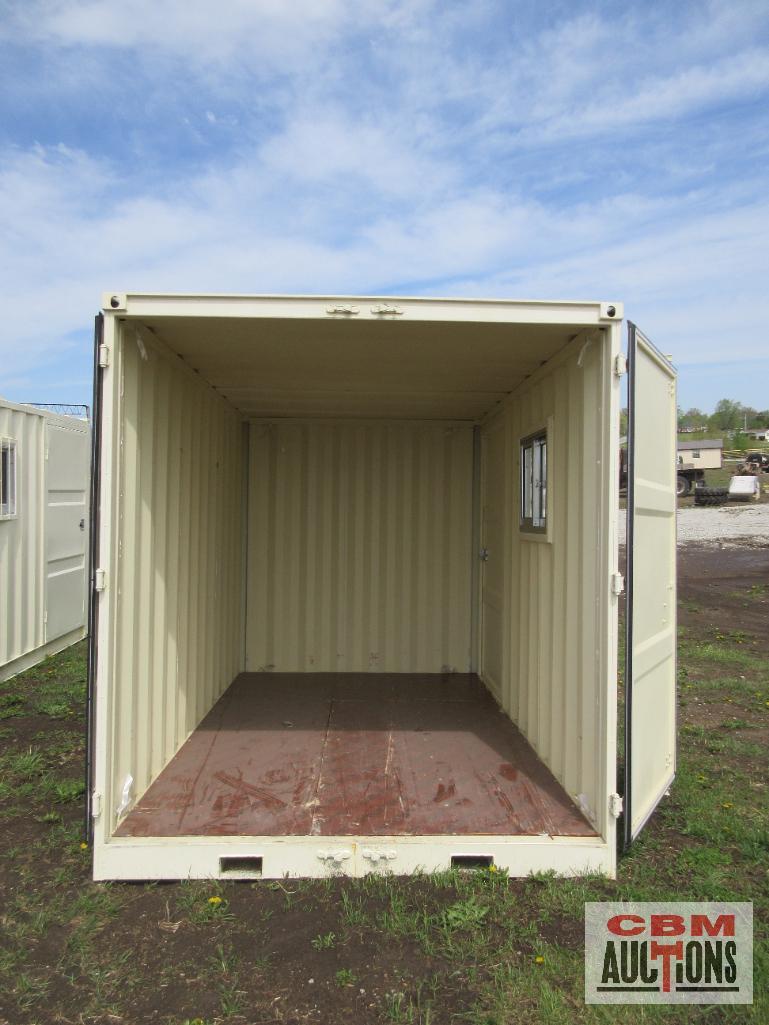 Diggit 12ft Cargo Storage Container, Single Walk Door, Window, Fork Pockets 12' L x 7' W x 7' H.