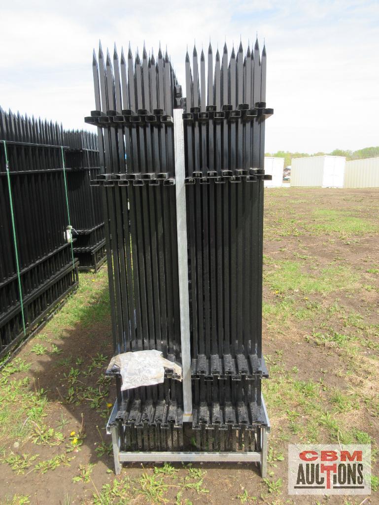 Diggit (22) 7' x 10' Wrought Iron Site Fence Panels With (23) Posts Powder Coated With Connectors