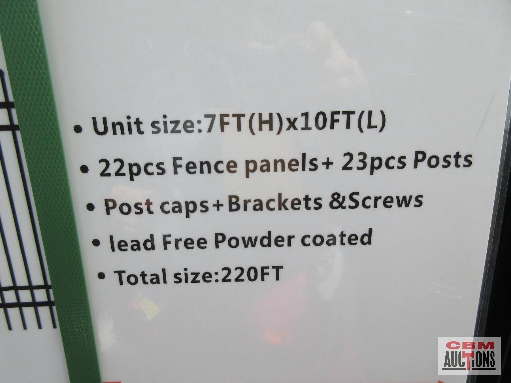 Diggit (22) 7' x 10' Wrought Iron Site Fence Panels With (23) Posts Powder Coated With Connectors