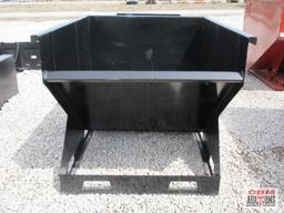 2 Cu Yd Stackable Dumping Trash Debris Hopper With Skid Steer Mount and Fork Pockets Weighs #570 *2