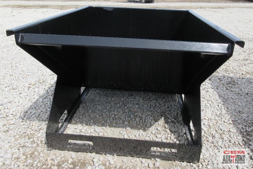 1.5 Cu Yd Stackable Dumping Trash Debris Hopper With Skid Steer Mount and Fork Pockets Weighs #570