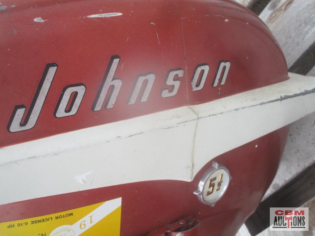 Johnson 5 1/2 Hp Seahorse Outboard Boat Motor & Gas Can (Seller Said Runs-NO TITLE)