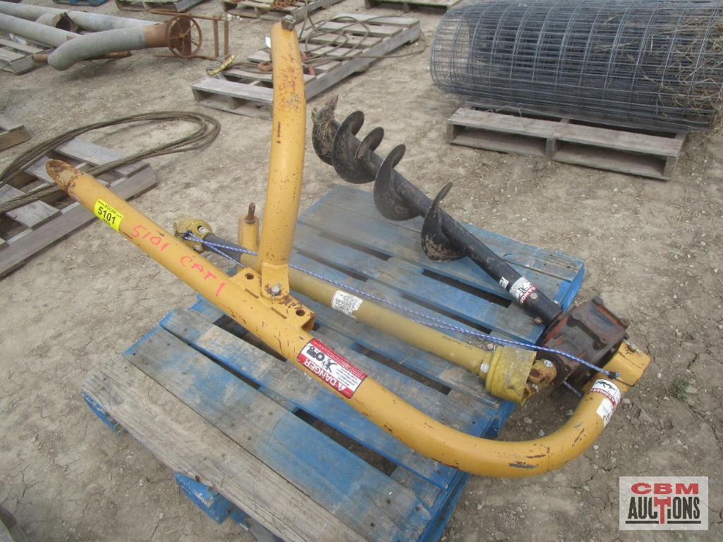 3Pt Tractor Posthole Digger 9" Auger Bit, 540 PTO