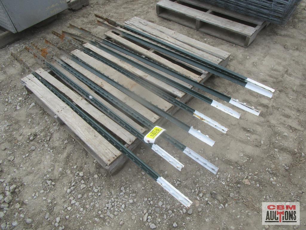 9-Green Steel T Posts