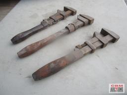 3- Vintage Adjustable Pipe Wrenches *BLM