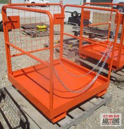 Fork Lift Man Basket With Rollers