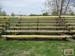 Elevated Seating Bleachers, Heavy Steel Frame With Wooden Boards