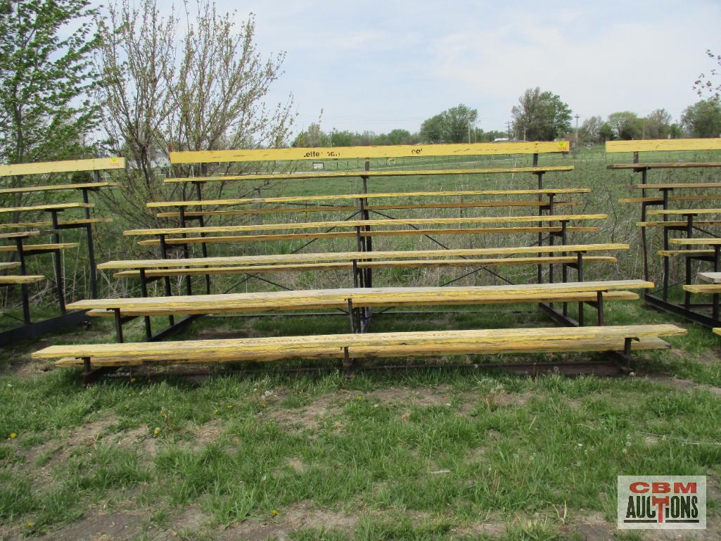 Elevated Seating Bleachers, Heavy Steel Frame With Wooden Boards