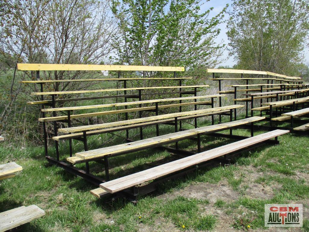 Elevated Seating Bleachers, Heavy Steel Frame With Wooden Boards