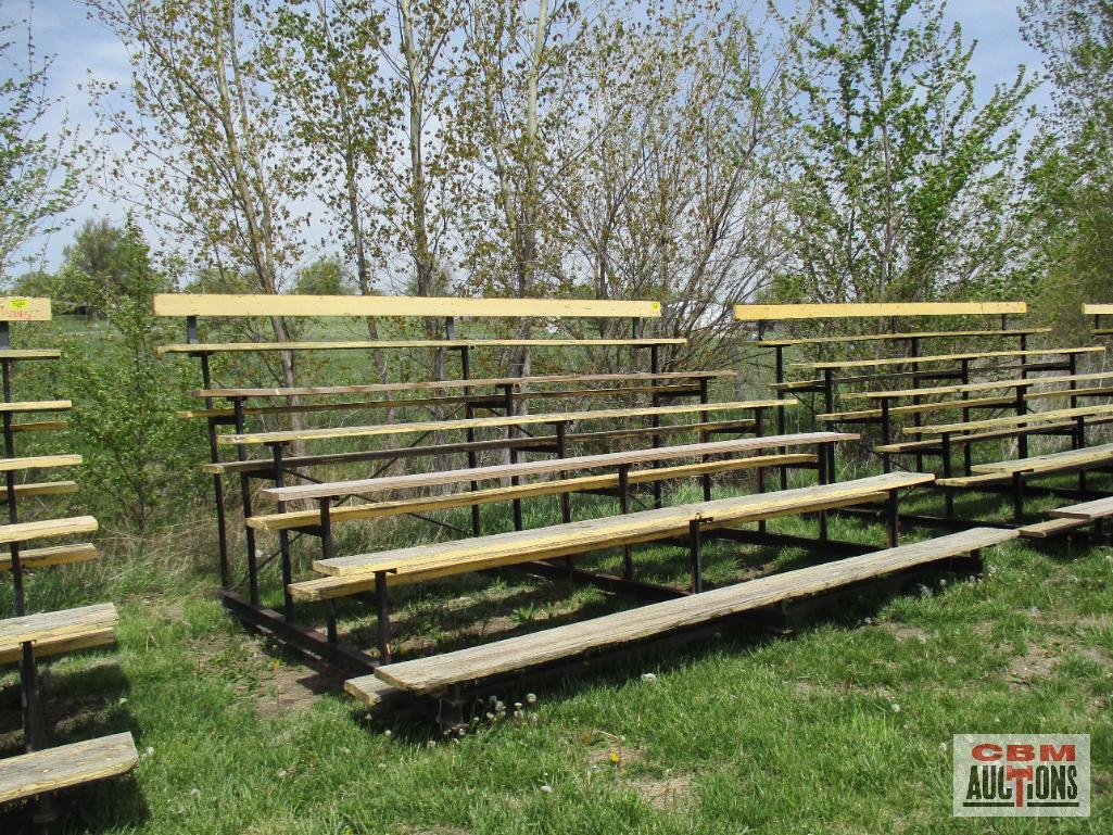 Elevated Seating Bleachers, Heavy Steel Frame With Wooden Boards