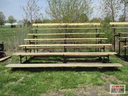 Elevated Seating Bleachers, Heavy Steel Frame With Wooden Boards