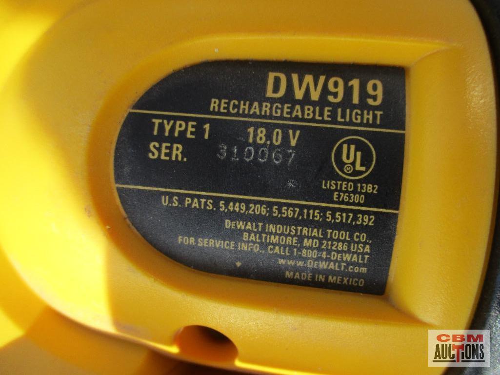 Dewalt DW9094 14.4V Battery Pack... Dewalt DW919 Rechargeable Light 18.0V Dewalt DC390 6-1/2" Cordle