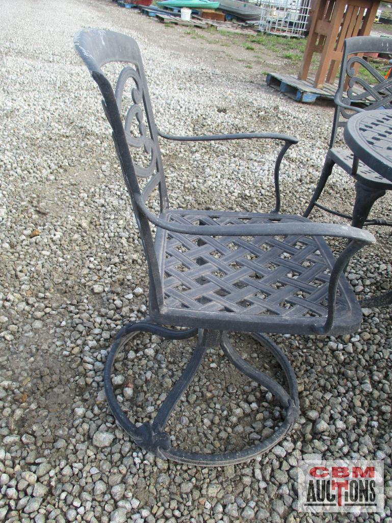 Outdoor Patio Set, Table & 5 Chairs Black
