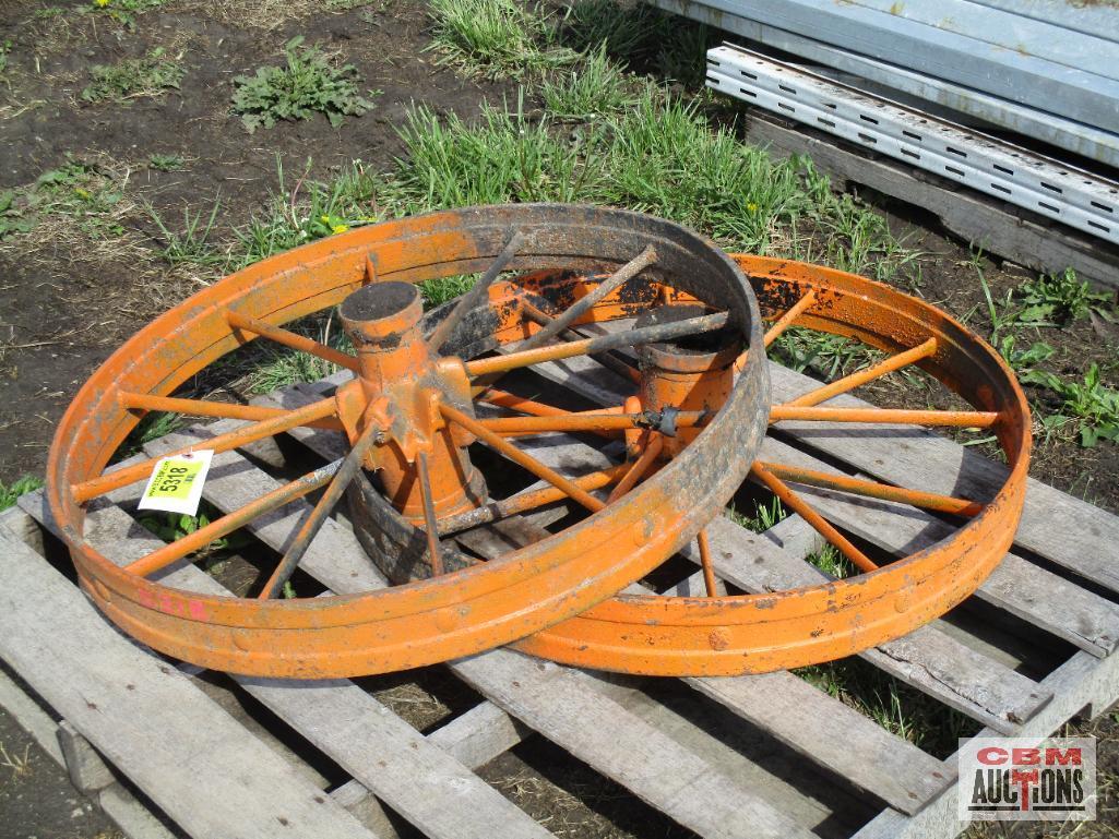 (2) Vintage 34" Iron Wheels