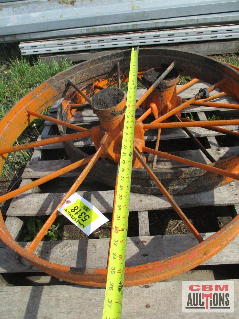 (2) Vintage 34" Iron Wheels