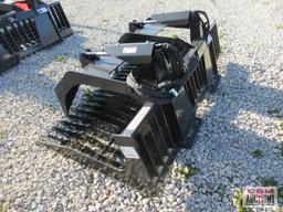 Stout Skid Steer Rock Bucket Grapple HD78-3 Complete With Hoses and Ends, Open Side