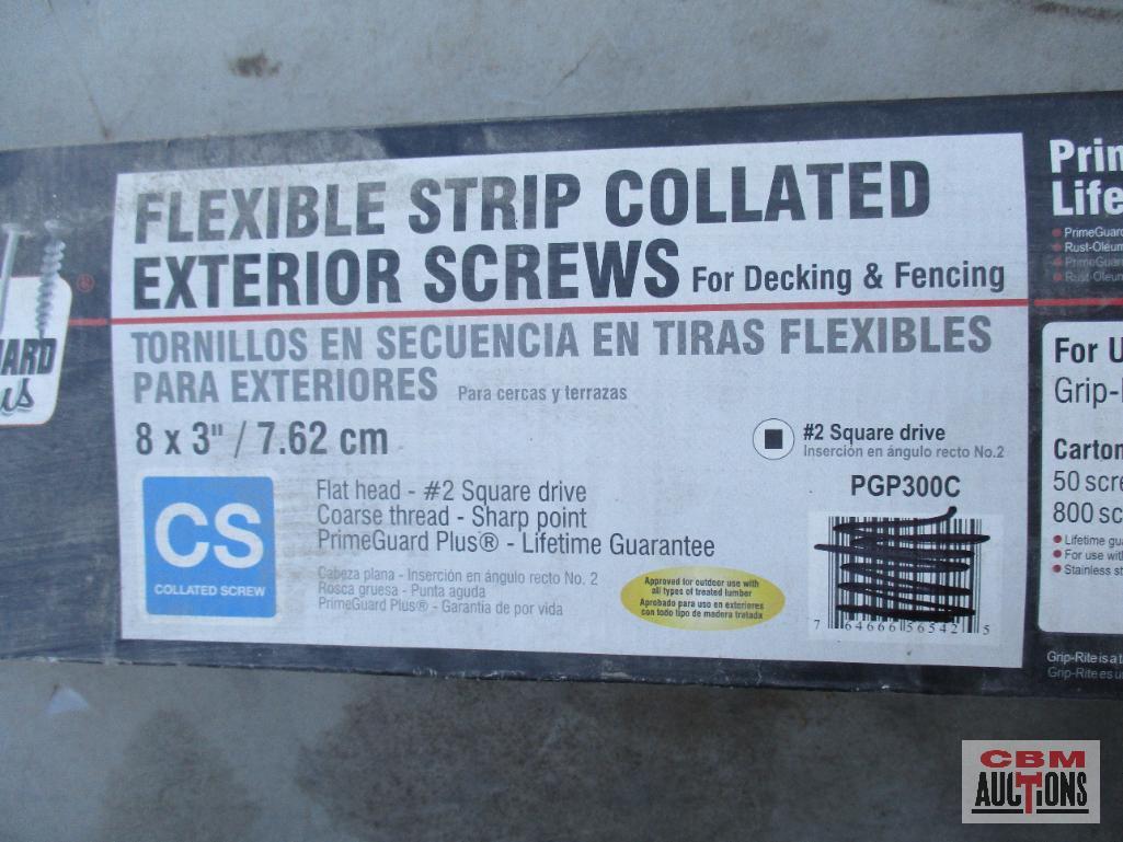 Grip Rite PGP300C 8x3" / 7.62cm Flexible Strip Collected Exterior Screws, Flat Head, #2 Square