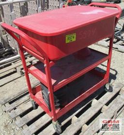 Two Tier Rolling Parts Washer Cart...