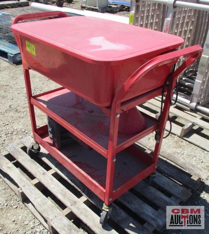 Two Tier Rolling Parts Washer Cart...