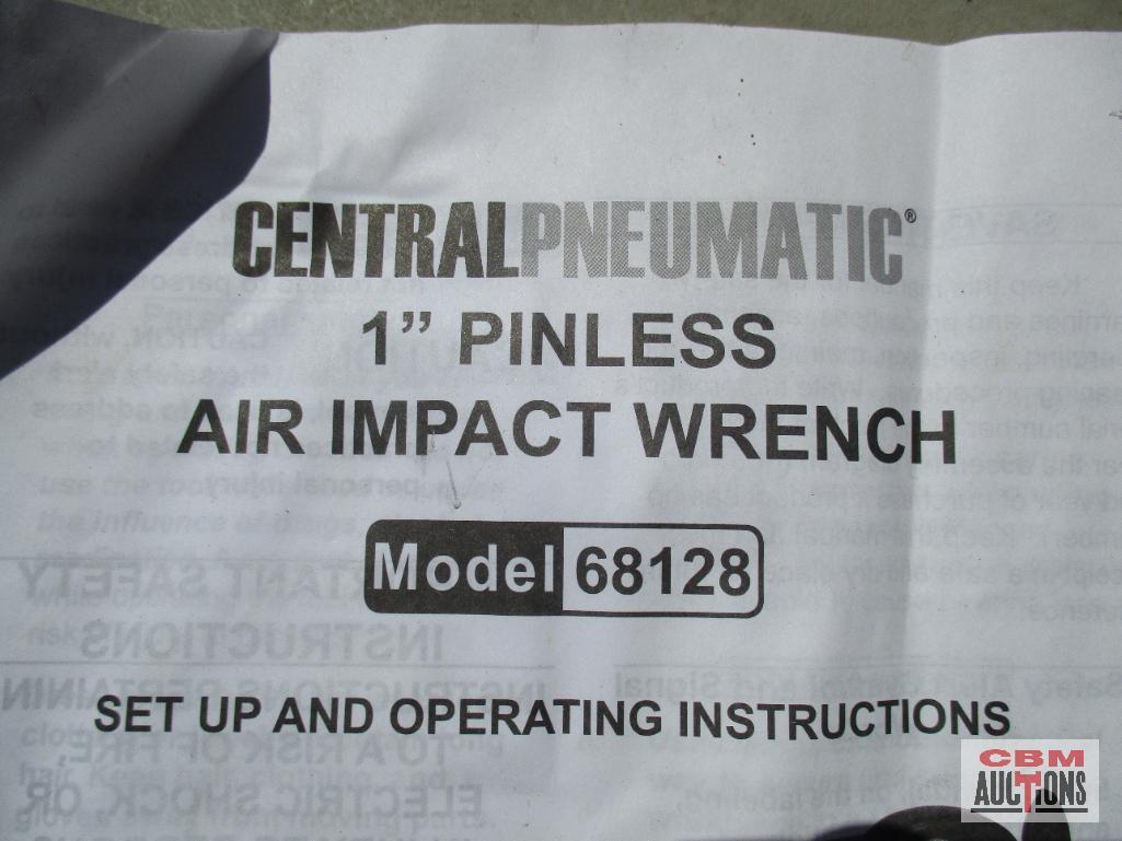 Central Pneumatic 68128 1" Industrial Pin-Less Hammer Impact Wrench... *FRT