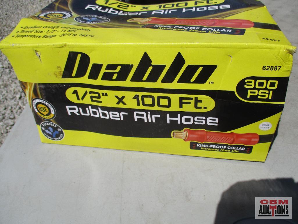 Diablo...62887...1/2" x 100ft Rubber Air Hose 300 PSI *FRT