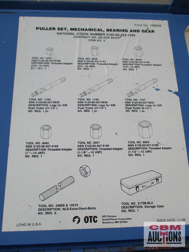 105035 Mechanical Bearing & Gear Puller Set... w/ Meal Storage Case... *FRB