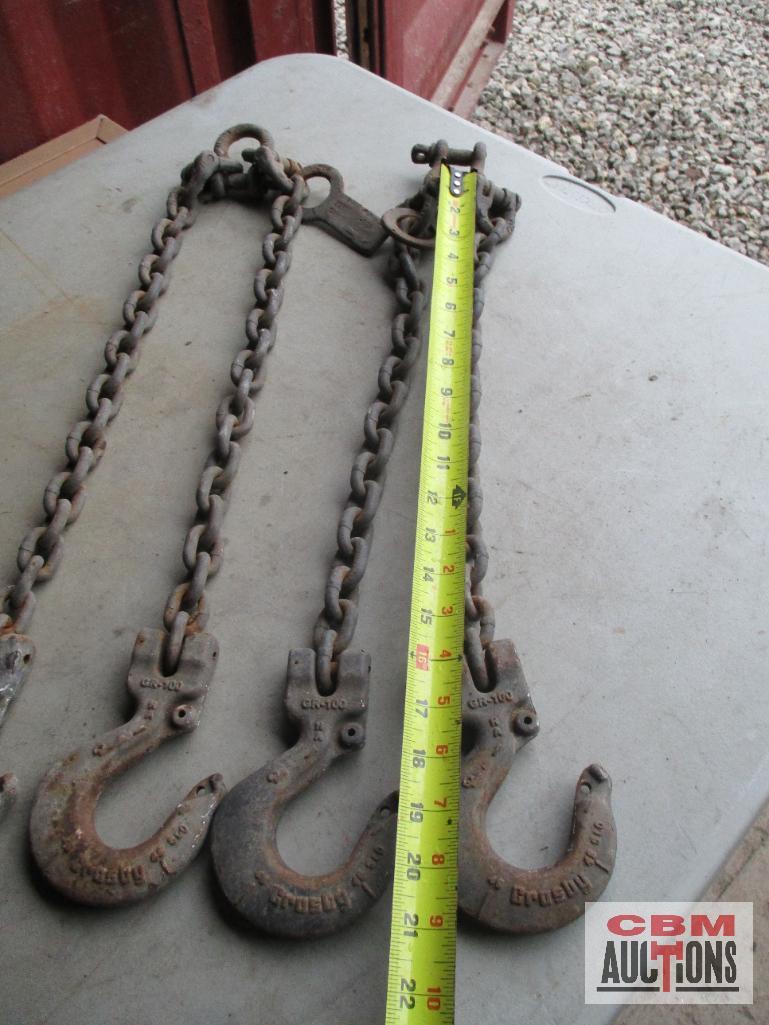 (2) Crosby Log Chains With Slip Hooks *GLF