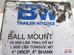 BW 4" Drop Ball Mount Trailer Hitch w/ 6" Shank. *DLB