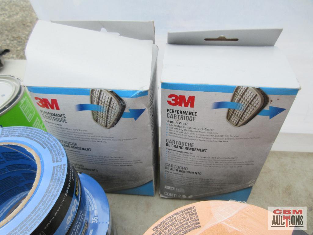 Tote of Drywall Supplies, Tools, 3 M Tape, Bondo Ect *ELM