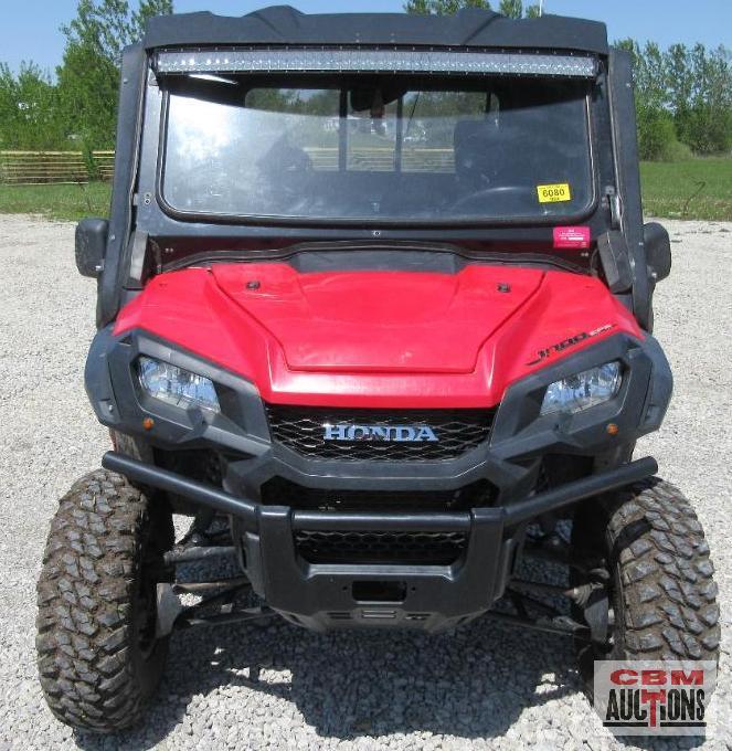 2016 Honda Pioneer 1000 Side By Side UTV, 1000CC, 6,680 Miles, 4x4, Dump Bed, Heat, Cab With Ful